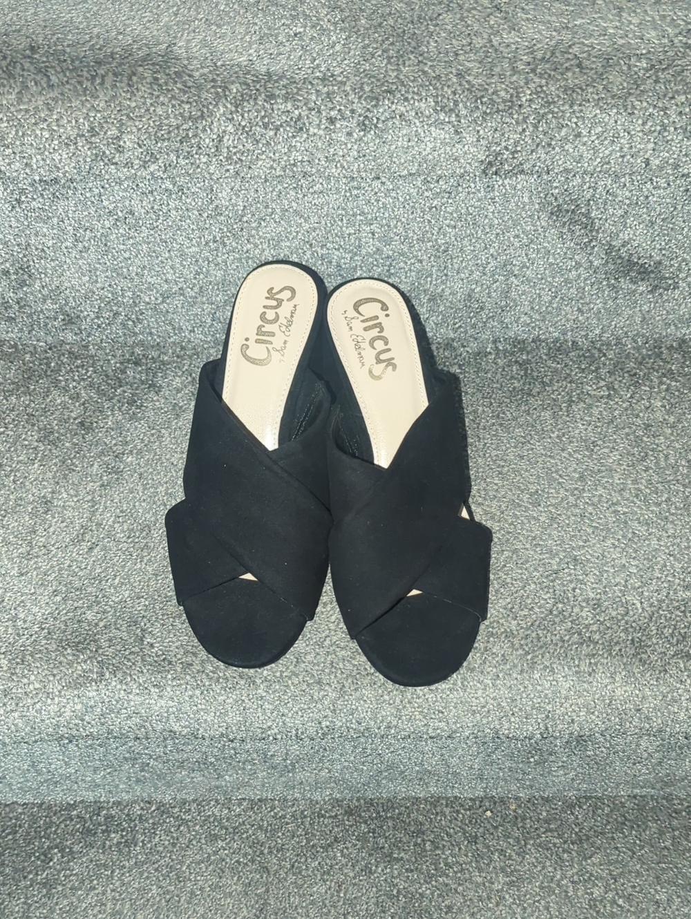 Circus by Sam Edelman Black Crisscross Slip-On Mules